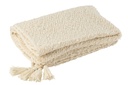 Plaid Pompons Coton Crème