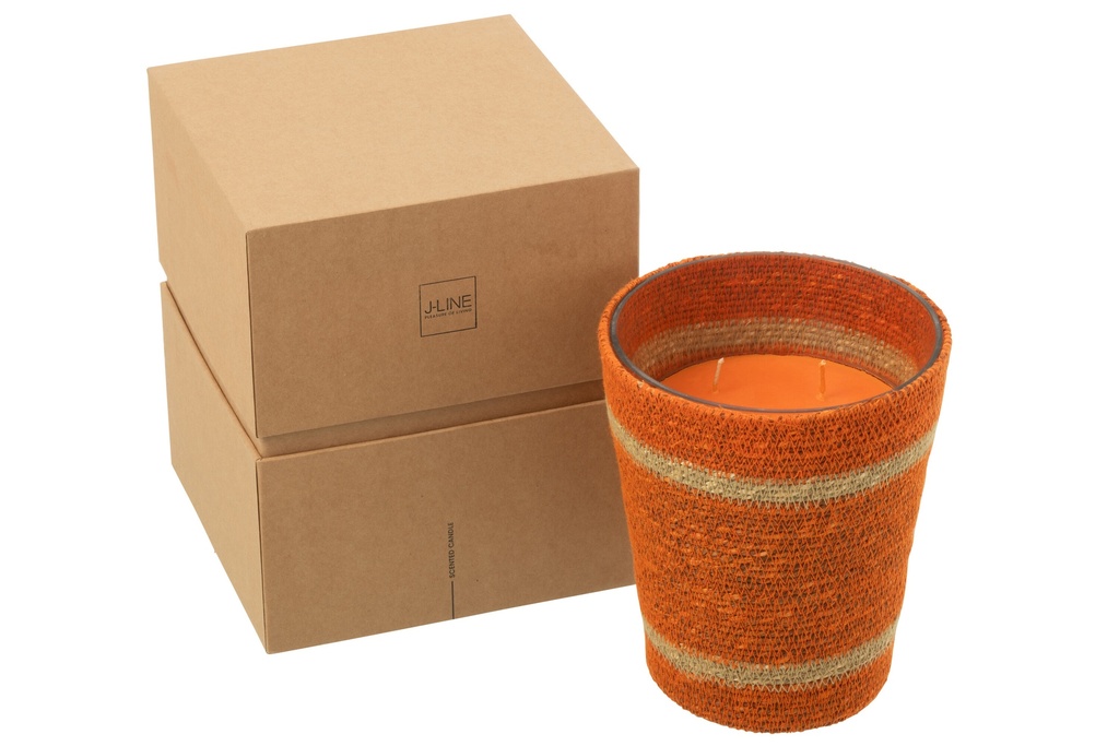 [50510] Panier de bougies parfumées en cire d'orange