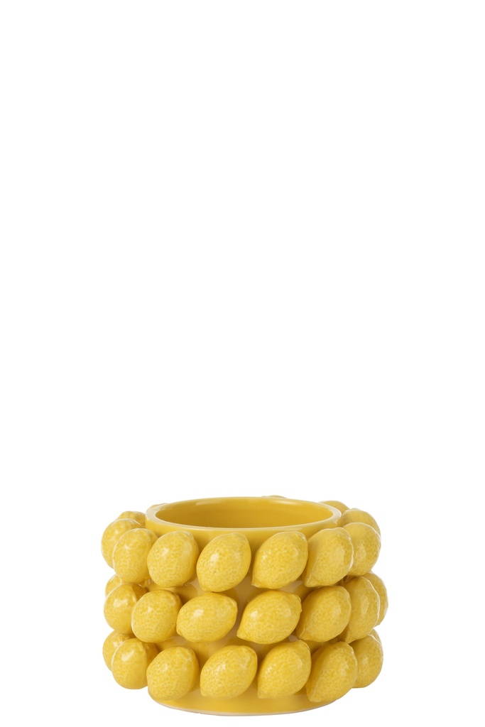 Pot de fleurs Citrons Céramique Jaune Petit
