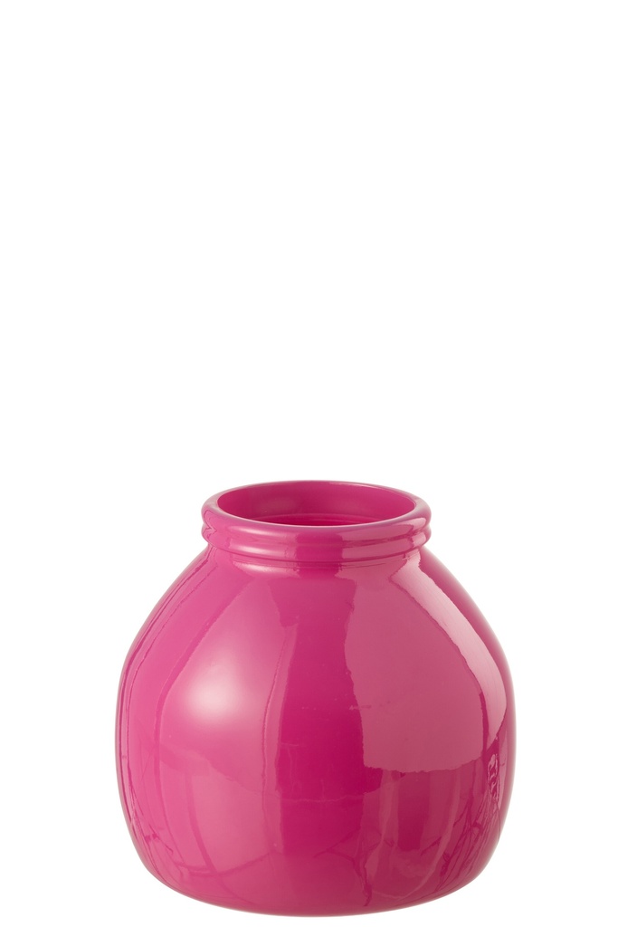 Vase en verre orange rose petit