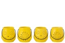 Photophore Seau Motifs Porcelaine Jaune