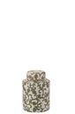 Jar Decorative Yezi Porcelain Green/White