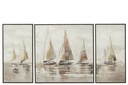 Set Of 3 Painting Hog Acrylic/Canvas