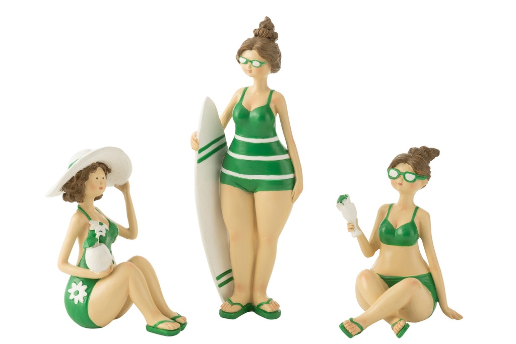 [50684] Beach Ladies Resin Green Assortment