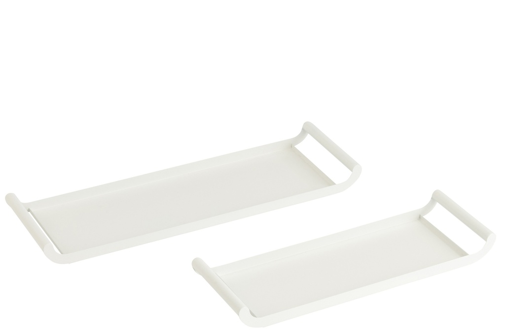 Lot de 2 plateaux rectangulaires en métal