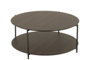 Table basse ronde en MDF/métal foncé