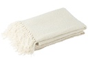 Plaid Woven+Fringes Viscose White
