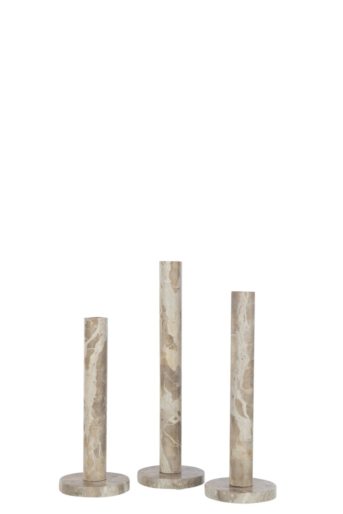 Lot de 3 bougeoirs en marbre