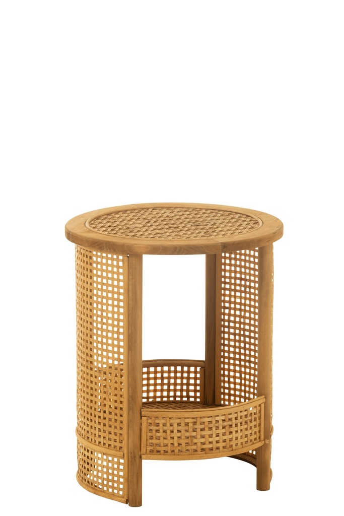 Table d'appoint double en bambou/sapin naturel