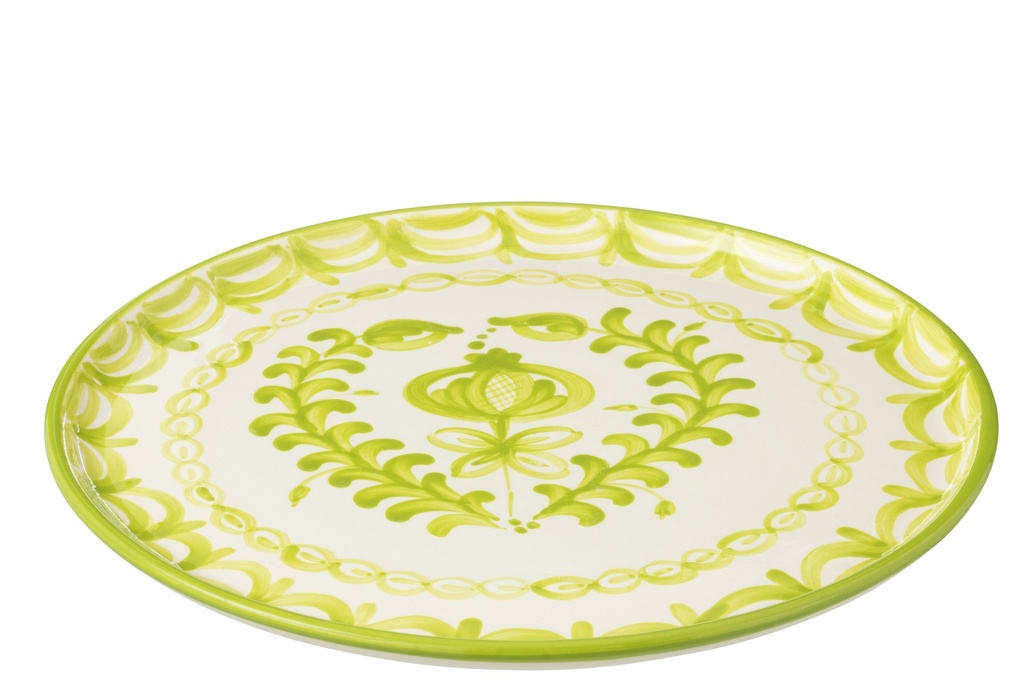 Assiette Granada Céramique Blanc/Vert