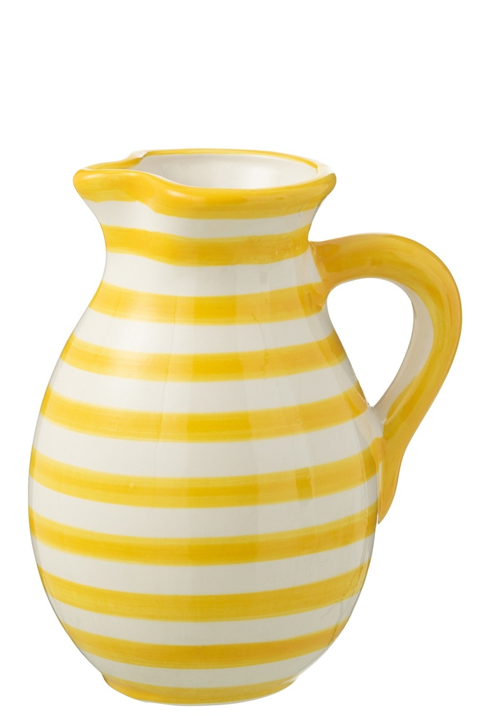 Pichet Granada Stripes Céramique Blanc/Jaune
