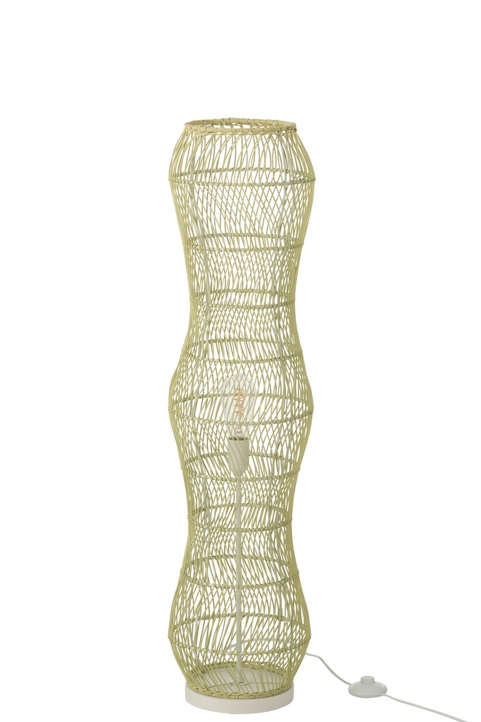 Lampadaire Rotin Tressé Métal
