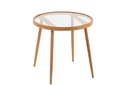 Table d'appoint ronde en métal/verre naturel