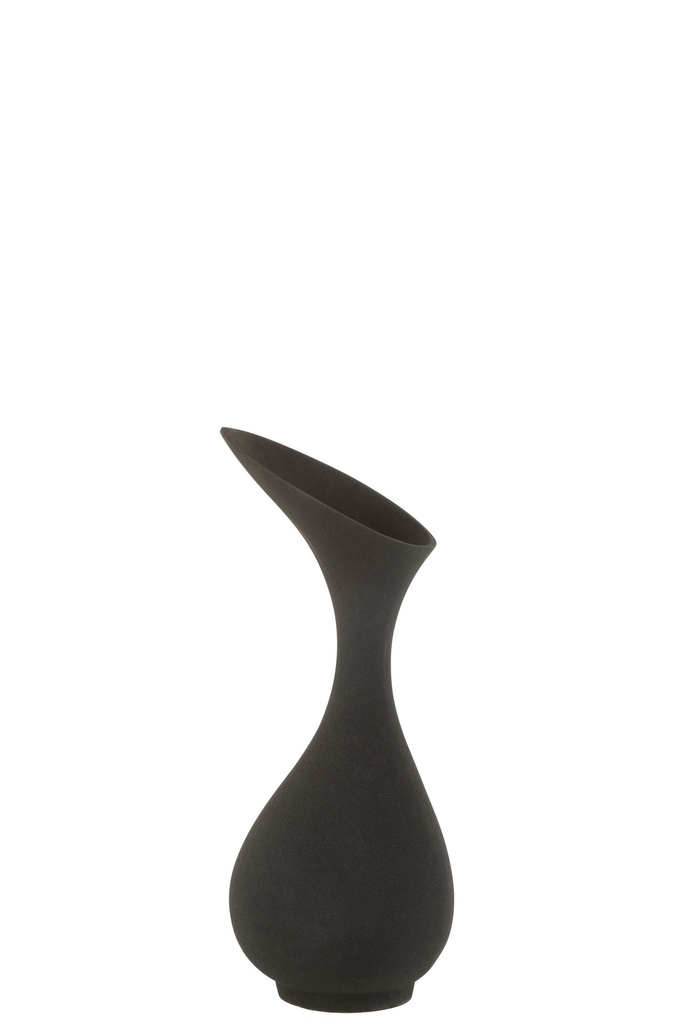[18532] Vase Olivia Rough Aluminium Noir
