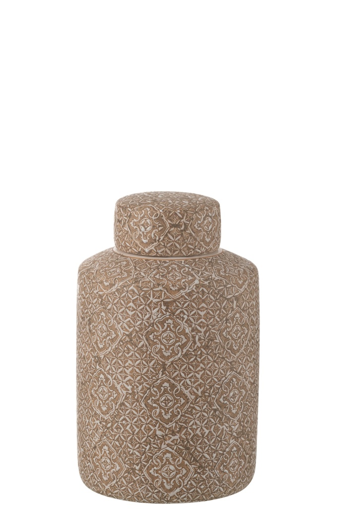 [48376] Pot décoratif Wabi en porcelaine beige/blanc