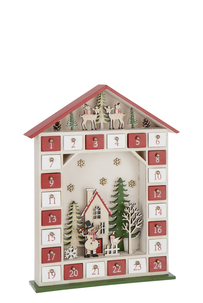 [56890] House Advent Calendar Led Plywood