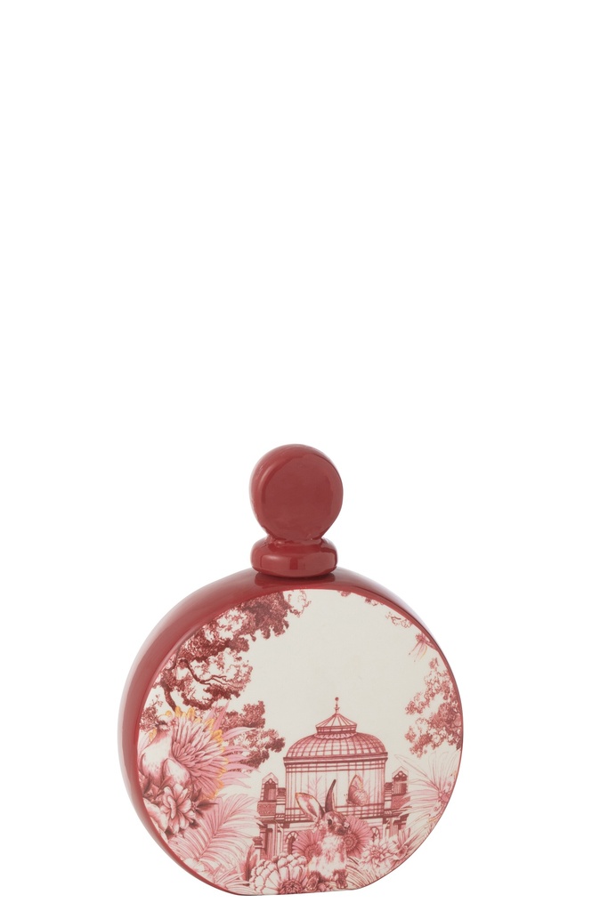 [48440] Jar Flask Moriko Porcelain Red/White