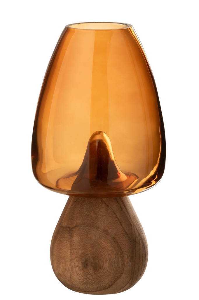 [58039] Vase Champignon Haut Verre Caramel