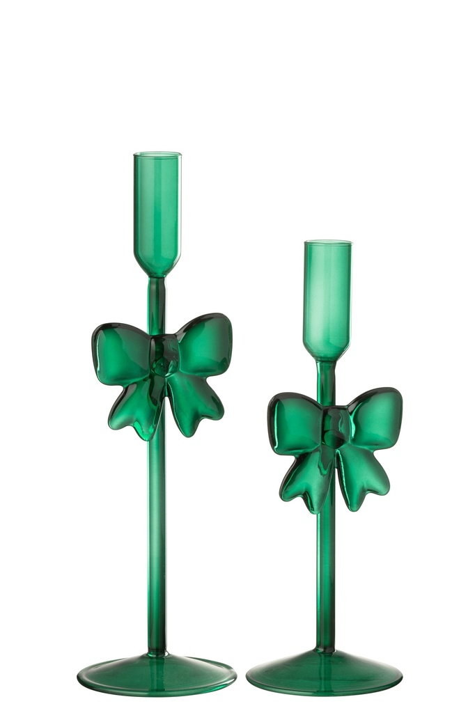 [58221] Lot de 2 bougeoirs en verre