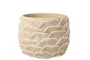 Flowerpot Round Relief Cement Beige
