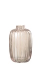 Vase Lines Glass Pink Small
