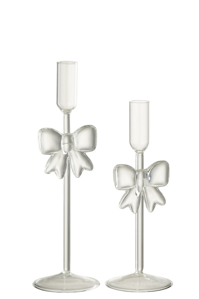 [58219] Set Of 2 Candle Holder Glass