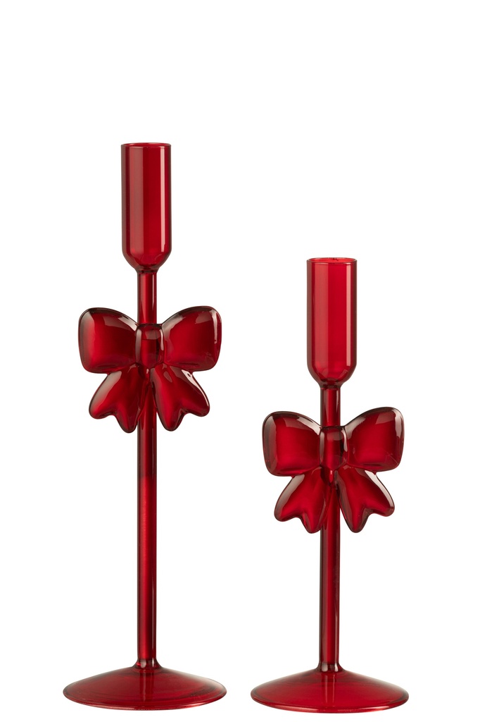 [58220] Set Of 2 Candle Holder Glass