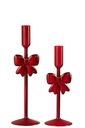 Lot de 2 bougeoirs en verre