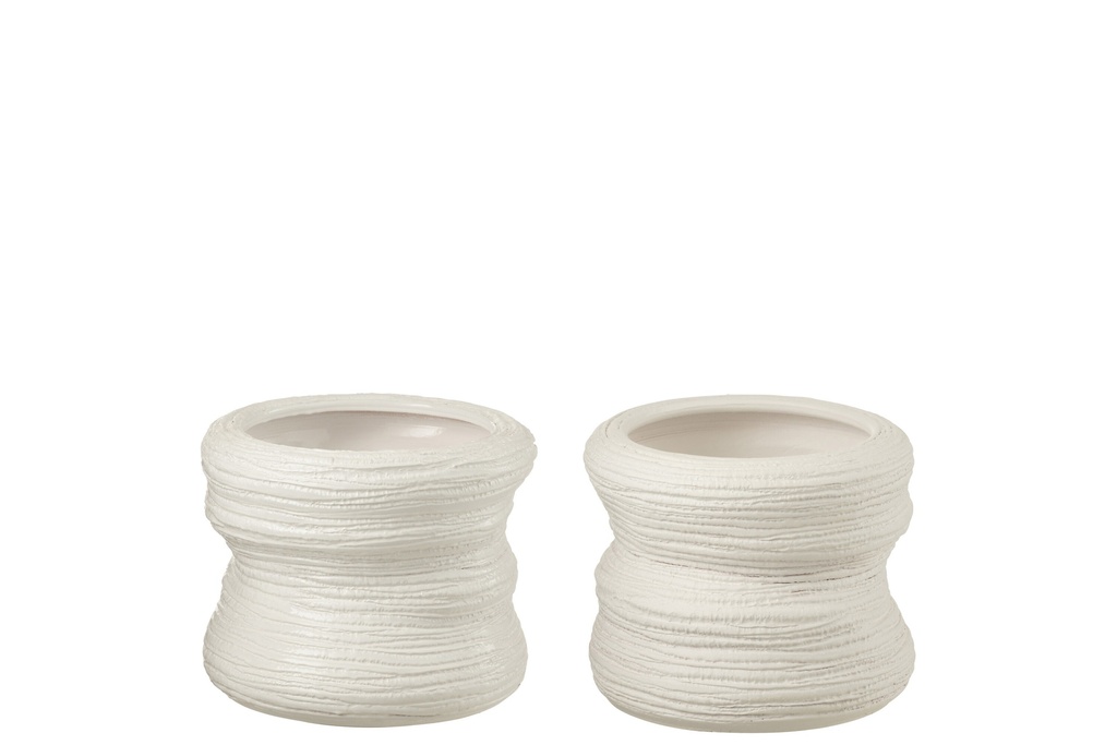 Pot de fleurs en céramique biologique blanc petit
