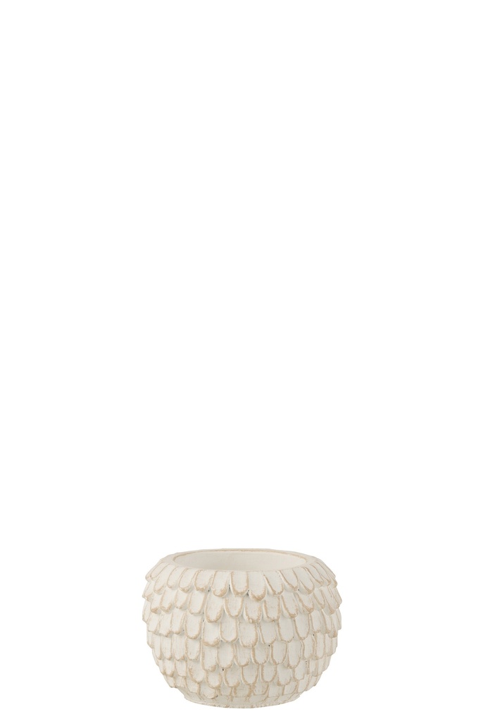 Pot de fleurs Feuillage Ciment Blanc Petit