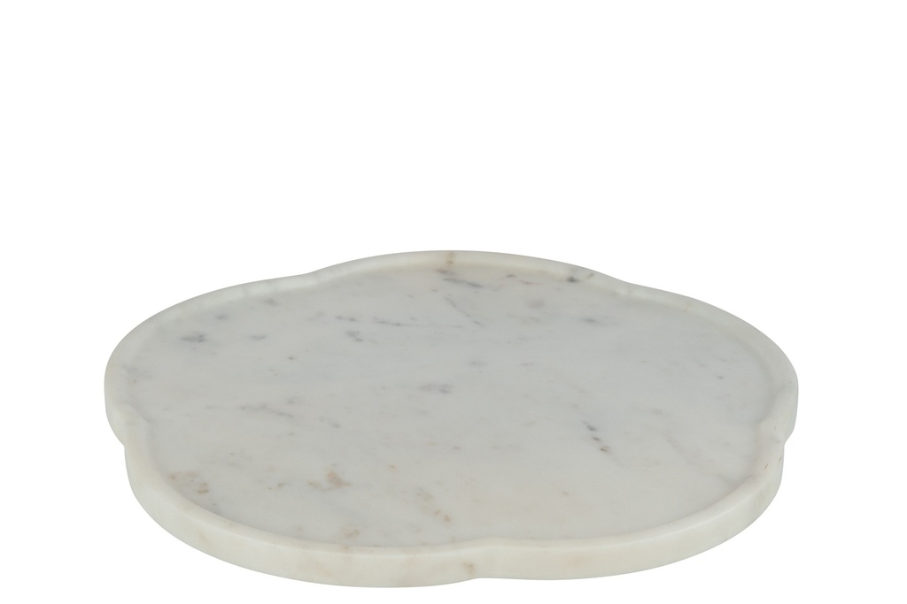 [43912] Tray Flower Rotating Marble White