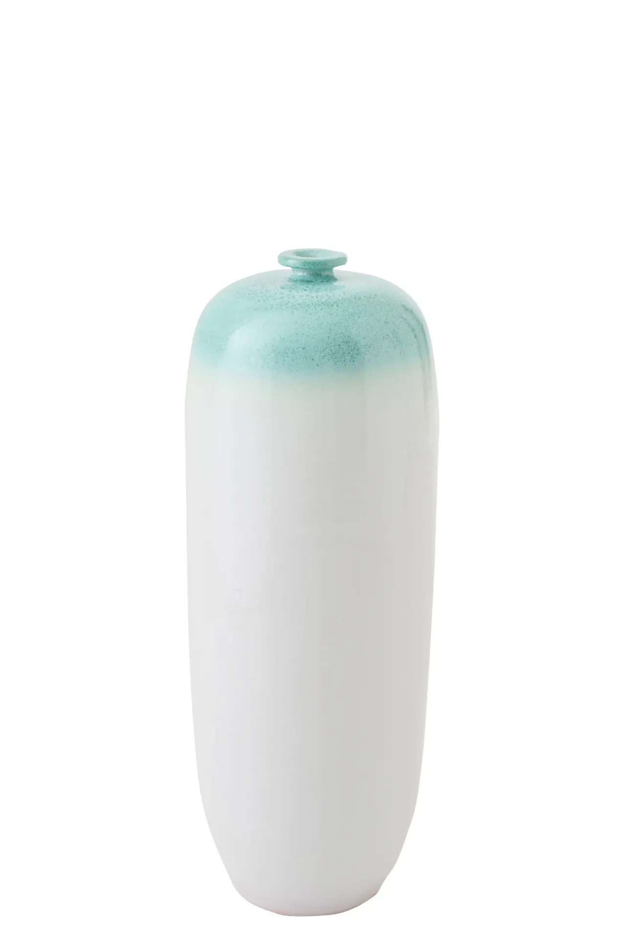 [61379] Floor Vase Ceramic Mint Green/White