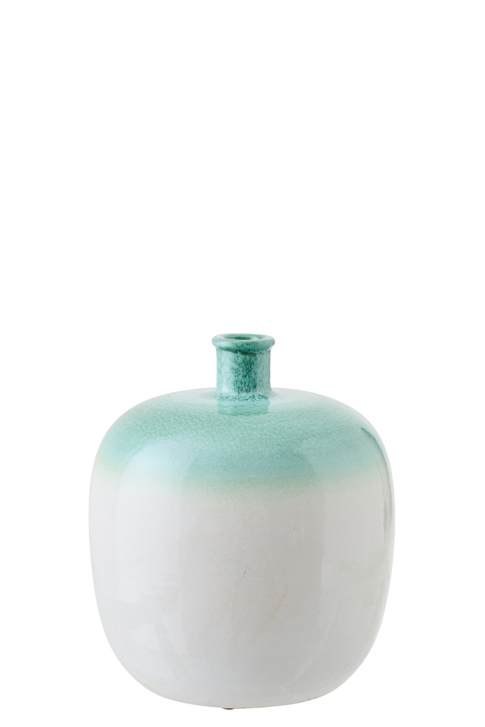 [61377] Vase Ceramic Mint Green/White