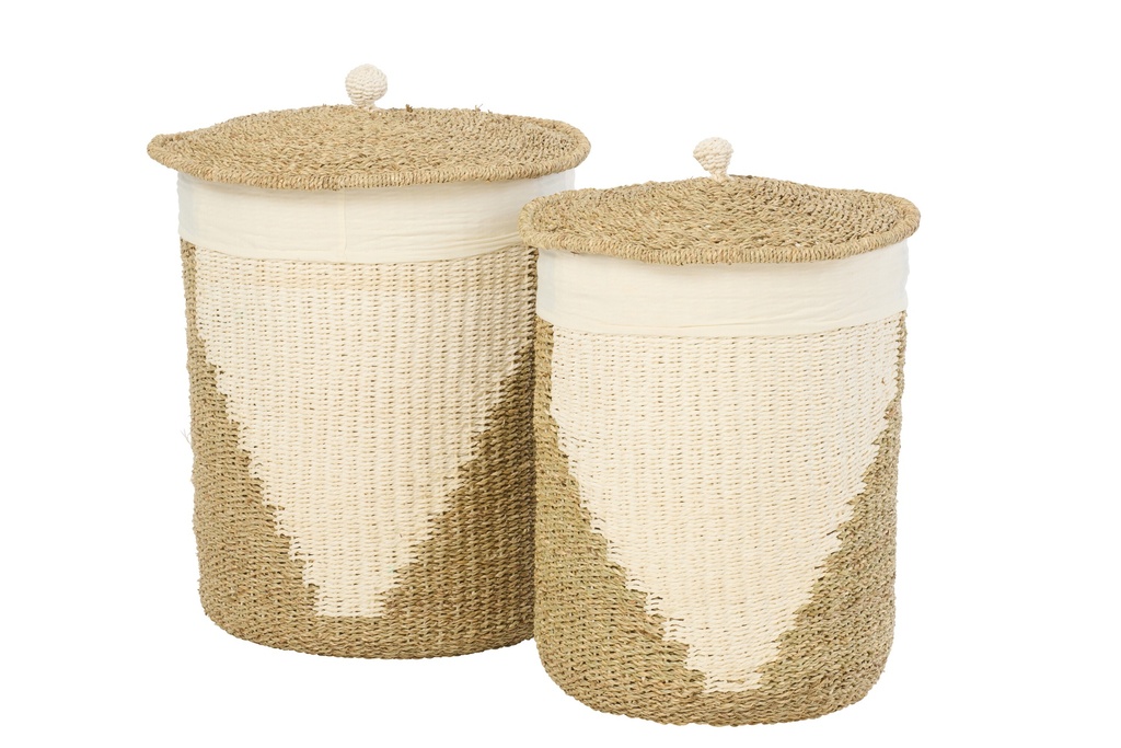 [61642] Set Of 2 Basket + Lid