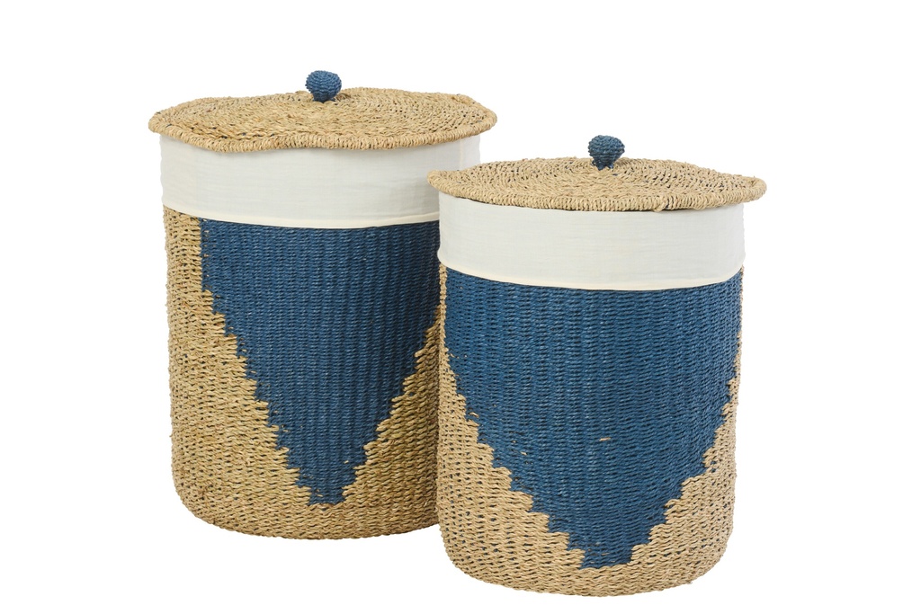 [61649] Set Of 2 Basket + Lid