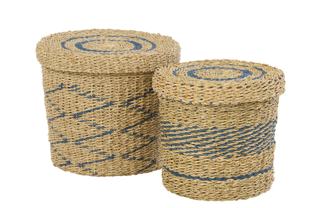 [61648] Set Of 2 Basket + Lid