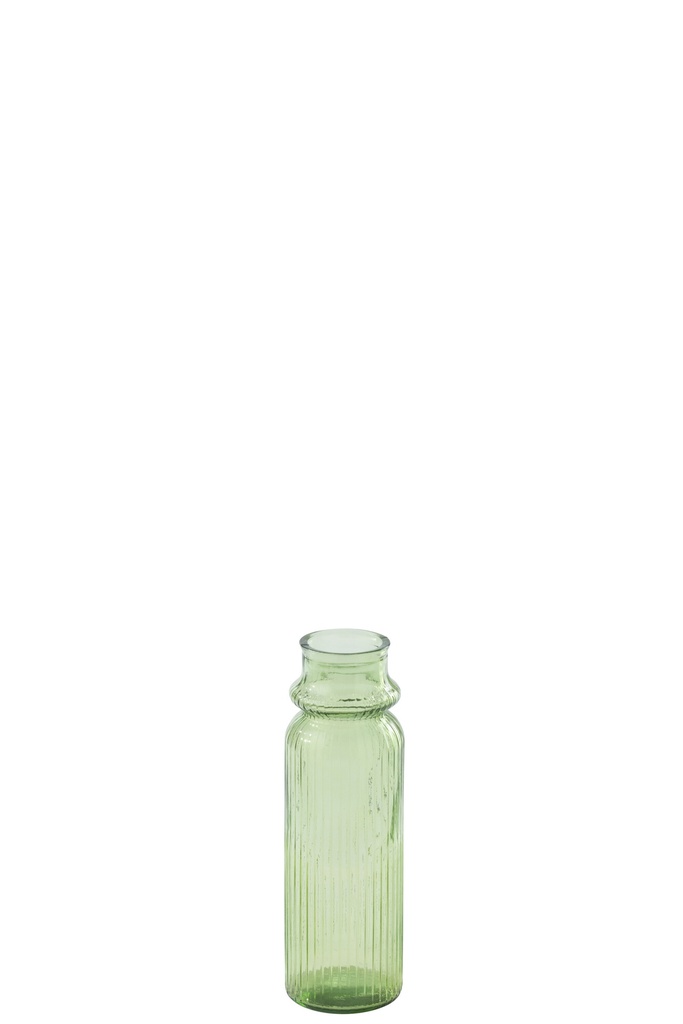 [62654] Vase Striped Glass Light Green