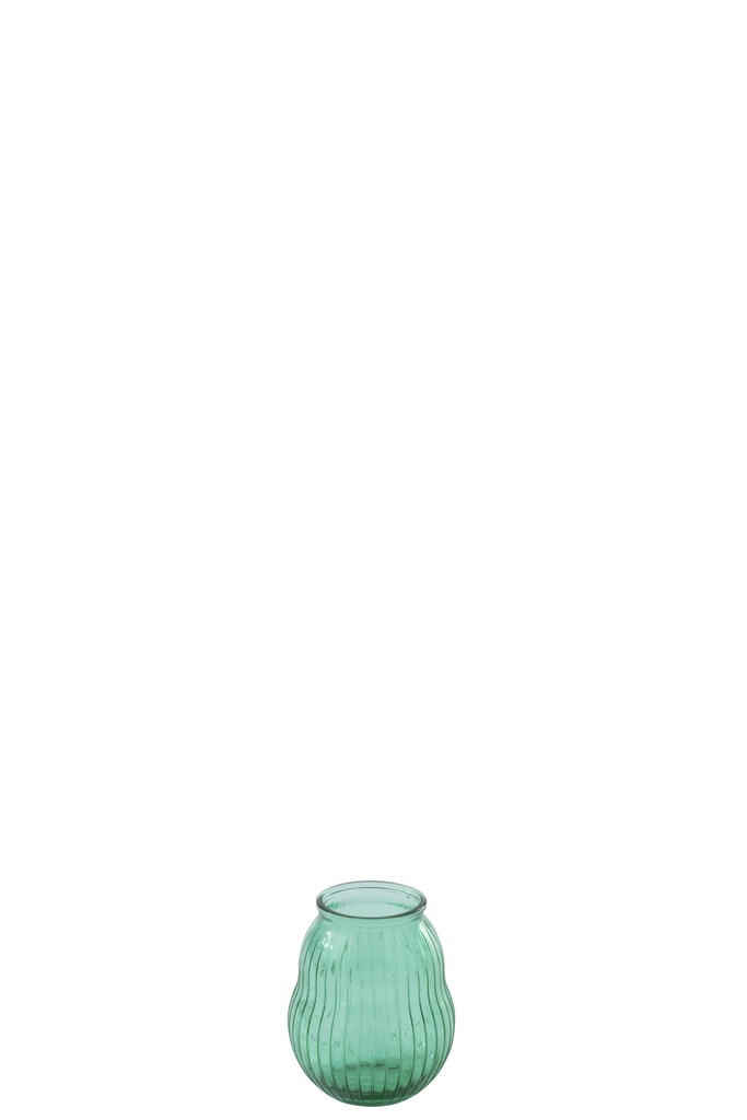 [62657] Hurricane Round Striped Glass Emerald