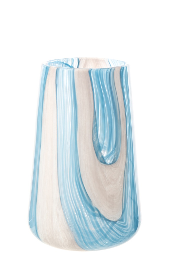 [62905] Hurricane Striped Glass Azure Blue/White