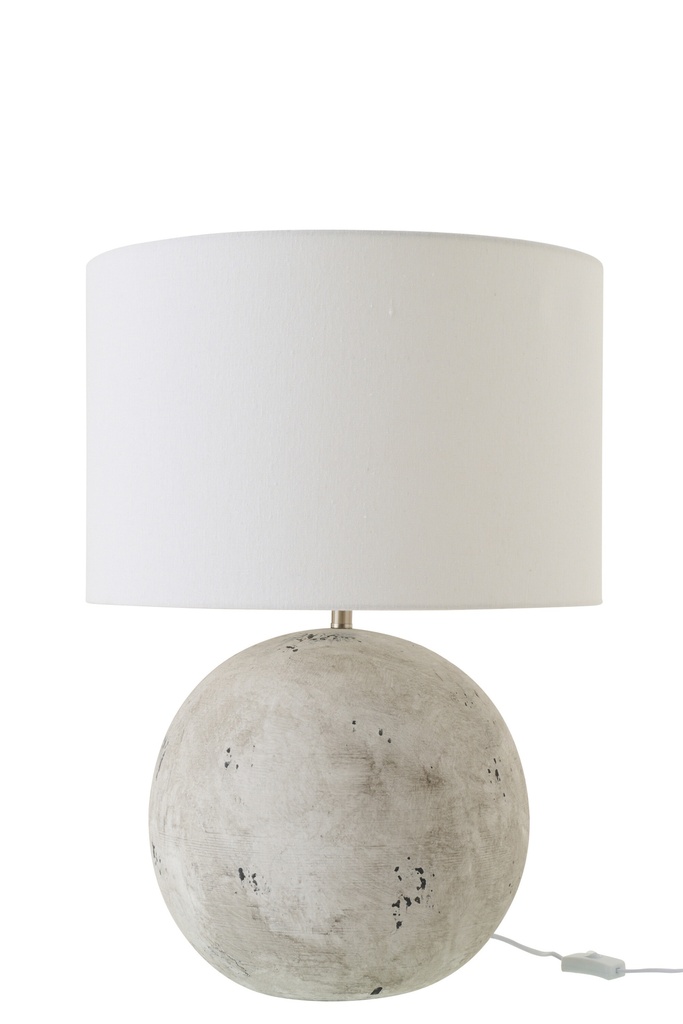 [64073] Table Lamp Ball Ceramic Grey