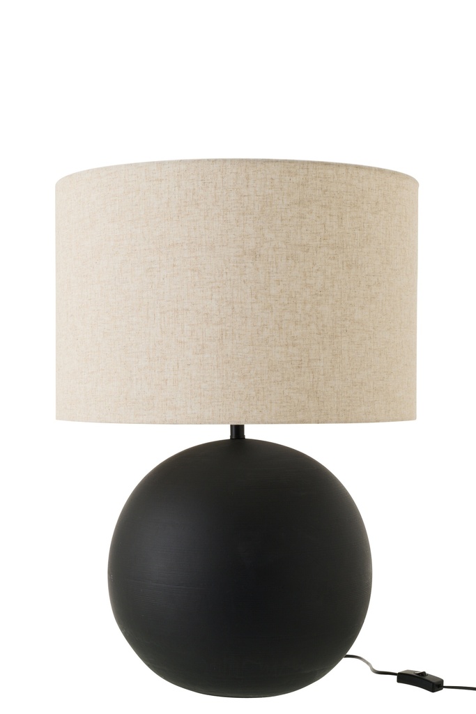 [64074] Table Lamp Ball Ceramic Black
