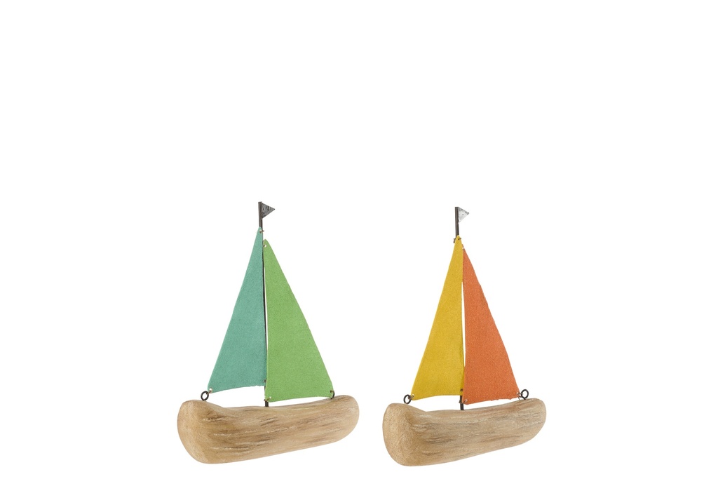 [64697] Sailboat Paulownia Wood Multi Small
