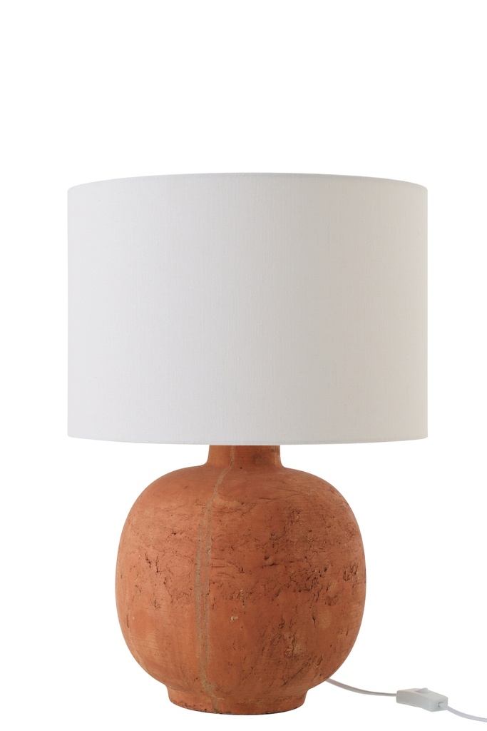 [64072] Table Lamp Ball Ceramic Terracotta