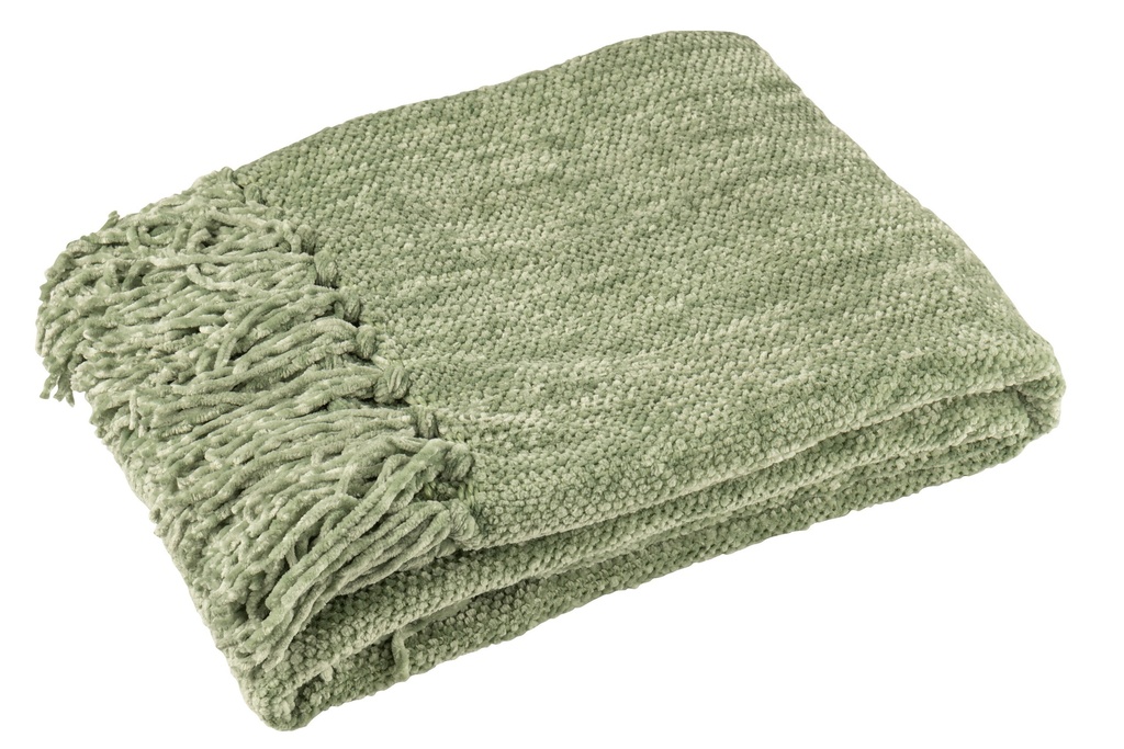 [57066] Blanket Chenille Polyester Moss Green