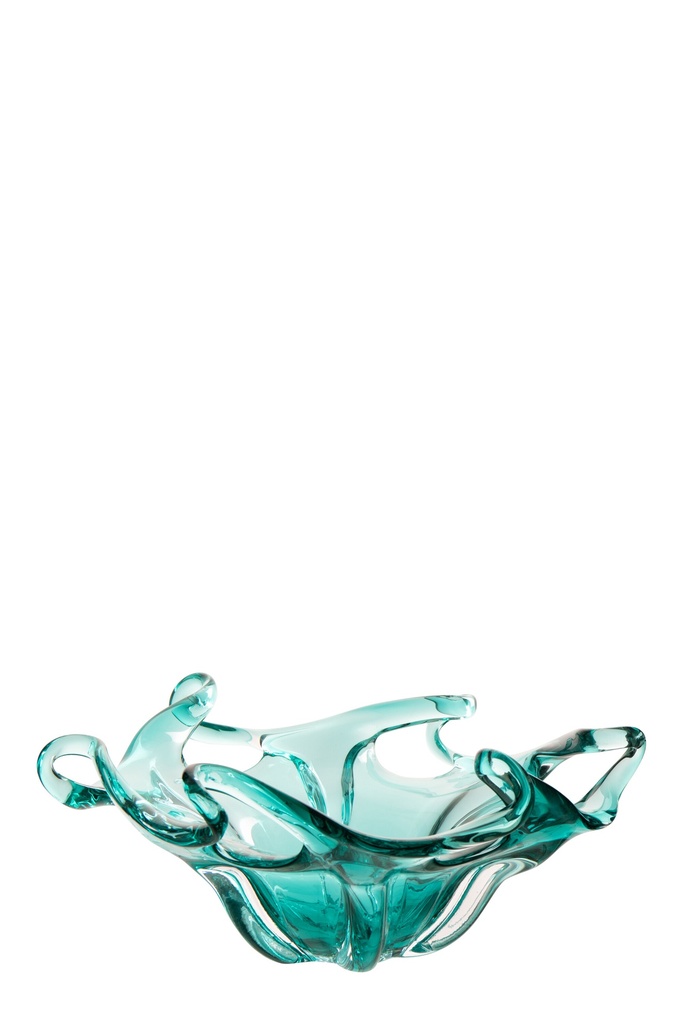 [63304] Decorative Tray Serena Glass Turquoise