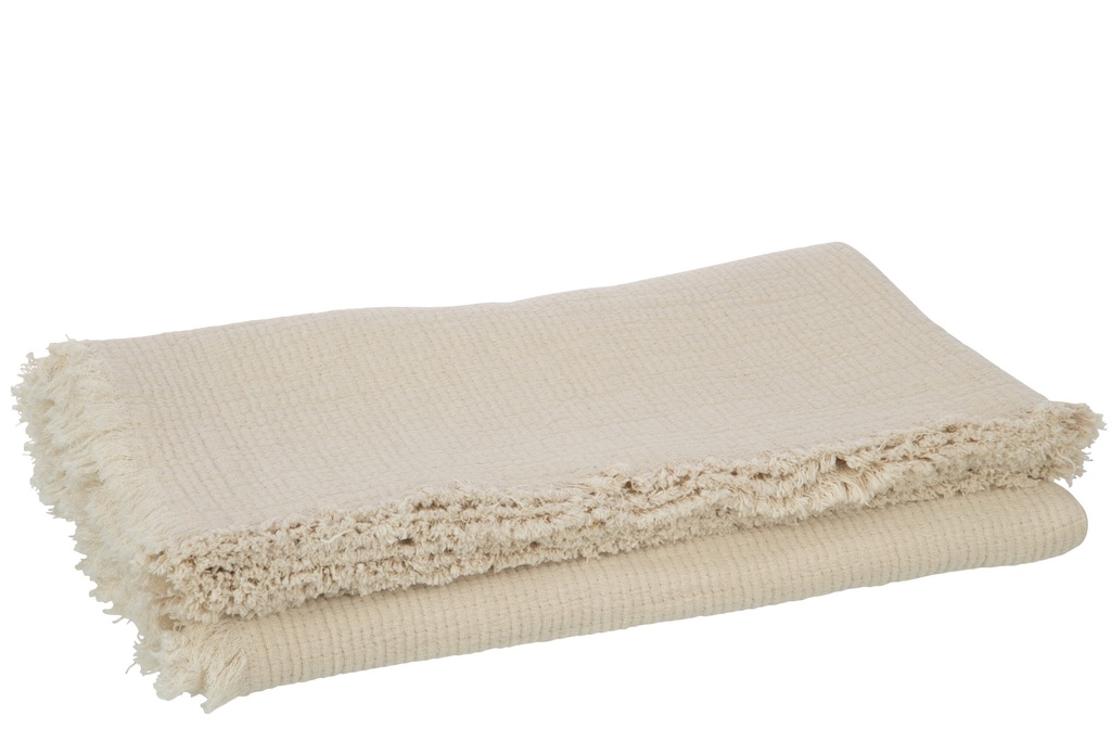 [41719] Plaid Fringes Cotton Muslin Light