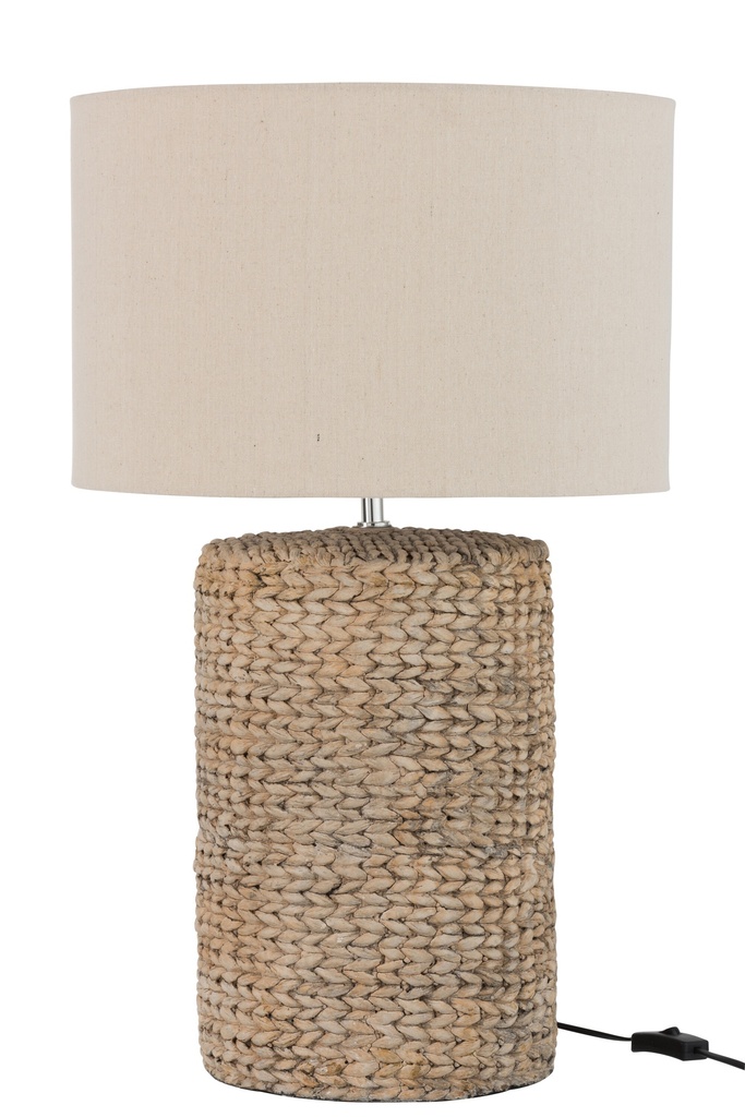 [85256] Lamp Foot+Shade Thick Braid Concrete/Cotton