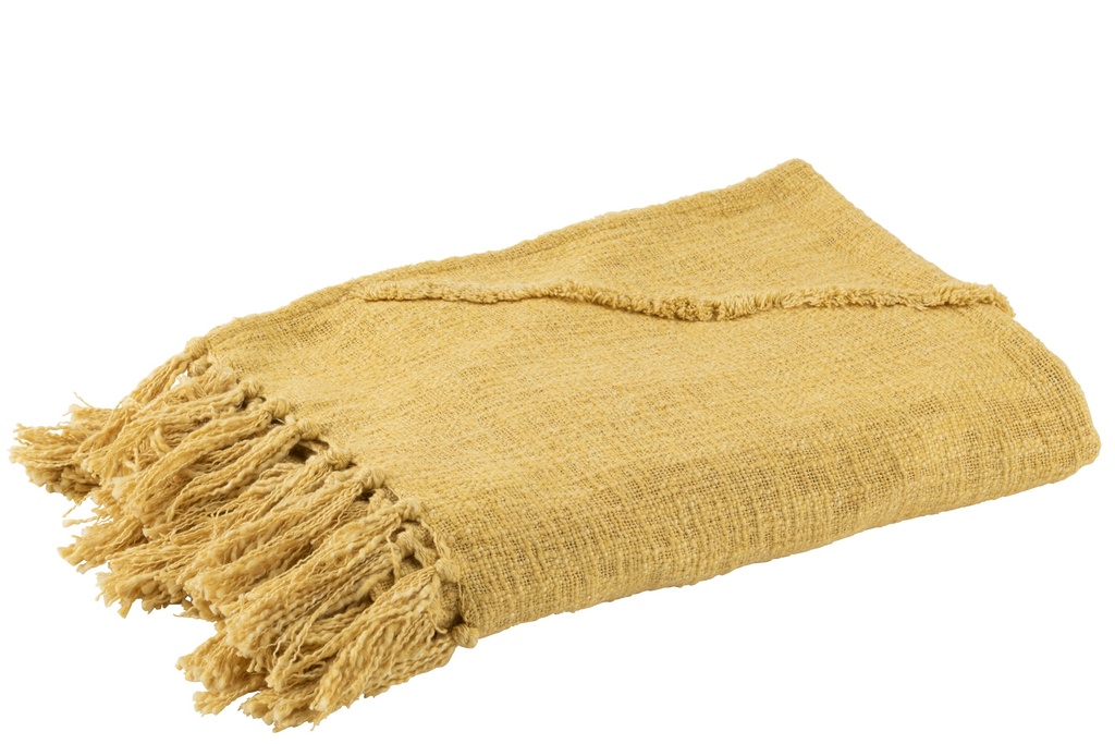 [33948] Throw Tassel Cotton Mustard