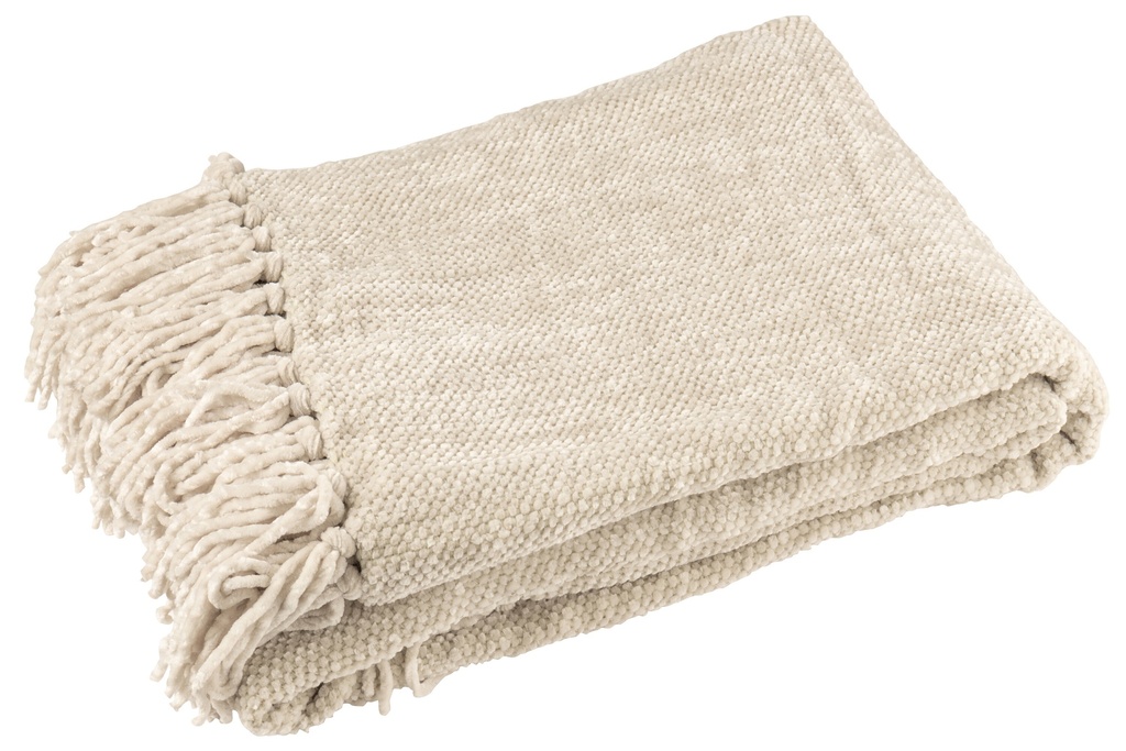 [57061] Blanket Chenille Polyester Greige