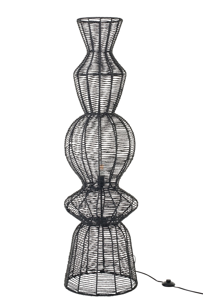 [63866] Floor Lamp Rope Metal Black